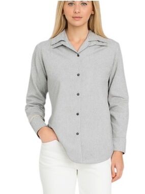 Kal Rieman Tailored Shirt 14 Preppy Old Money Textured Office Siren Coastal